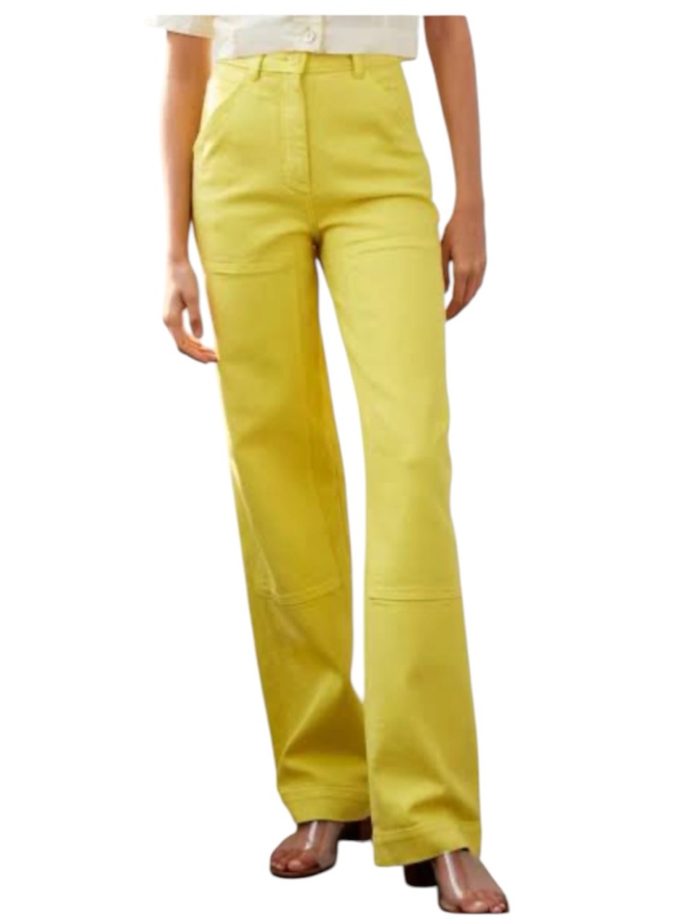 Wilfred High-Rise Wide-Leg Pants in Lemon Yellow